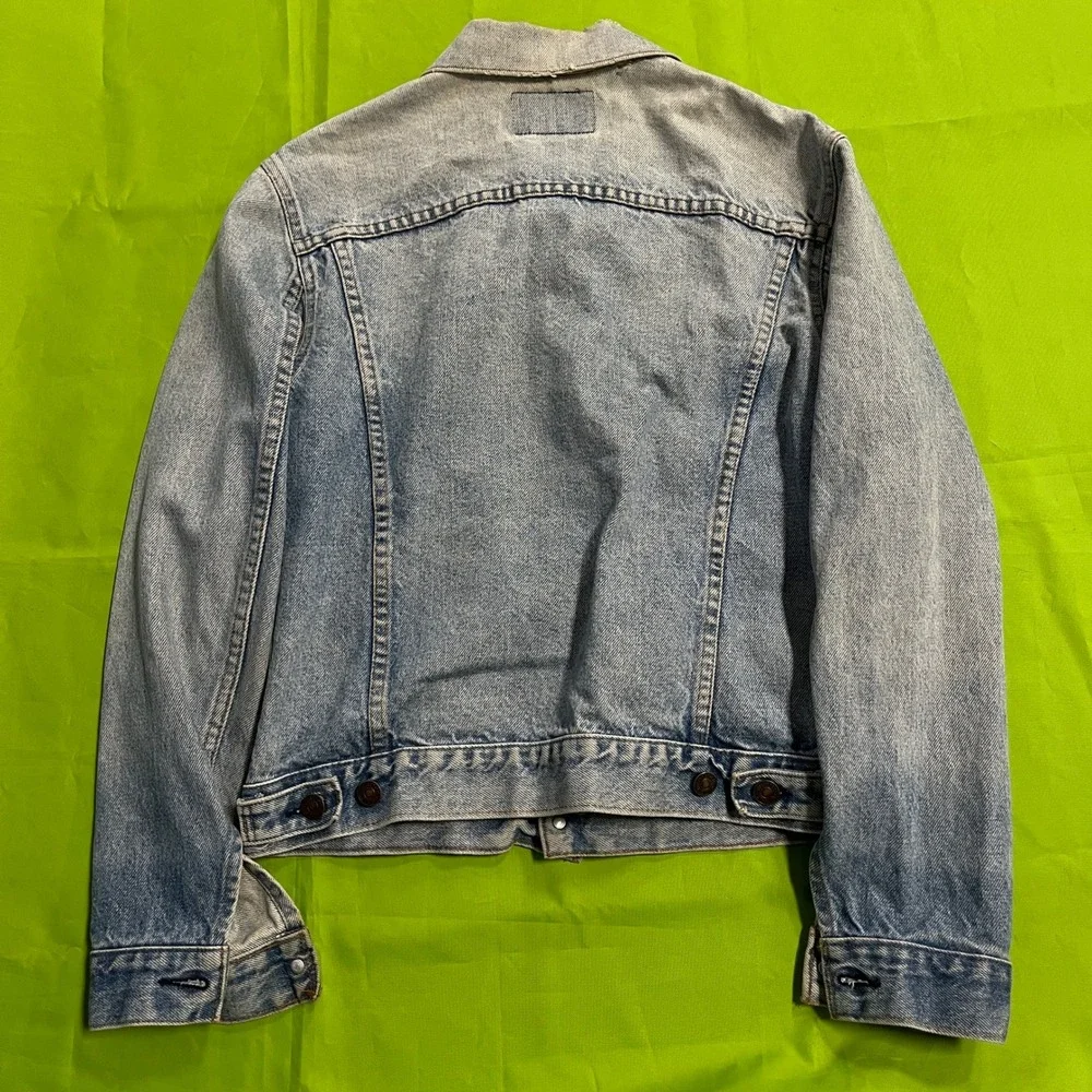 Levis Type 3 Vintage Denim Trucker Jacket Light Wash Made in USA Mens Small